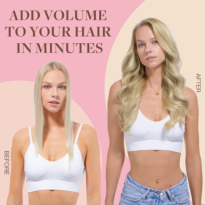 GOO GOO Clip in Hair Extensions Real Human Hair, Remy Human Hair Extensions Clip ins for Women, Natural Human Hair, 14inch 150g 9Pcs, 8A/22 Medium Brown Highlighted Golden Blonde