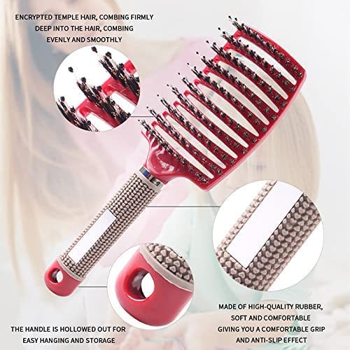 Magical Ultra Detangling Brush for Wet or Dry Hair, Detangler Brush, Fast Drying Styling Massage Hairbrush for Men, Women and Kids (2pcsRainbow-E)