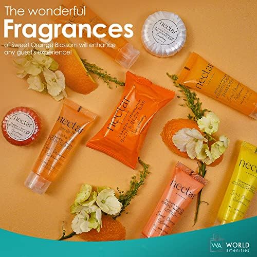 World Amenities - Nectar Bulk 2-in-1 Conditioning Shampoo - Sweet Orange Blossom, Mini Travel Size Toiletries - Hotel Amenities, Suitable for All Hair Types (25 Count)