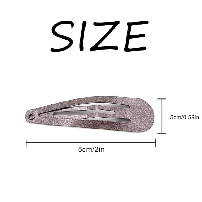 Dofash 12PCS Snap Hair Clips For Women-Non Slip & Metal Hair Barrettes, 5cm 2'' Small Clips For Thin & Fine Hair, Brown