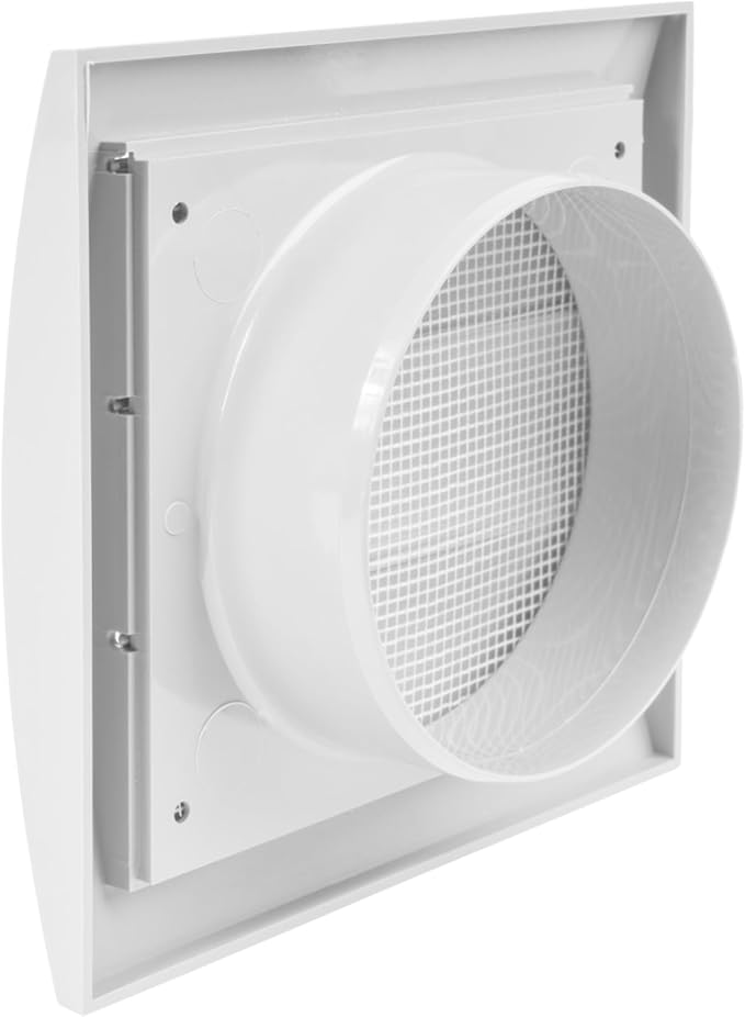 Repa Market 4 Inch White Dryer Vent Cover/Duct Cover for Walls or Ducting/ABS Plastic Grille with Flaps and Insect Screen/Exhaust and Dryer Vent Covers for Indoor & Outdoor Use