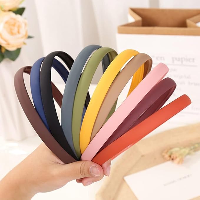 LAPOHI 10 PCS Colorful Fashion Effortless Plastic Headbands No Slip Comb Hair Bands for Women, Men, Teen Girls