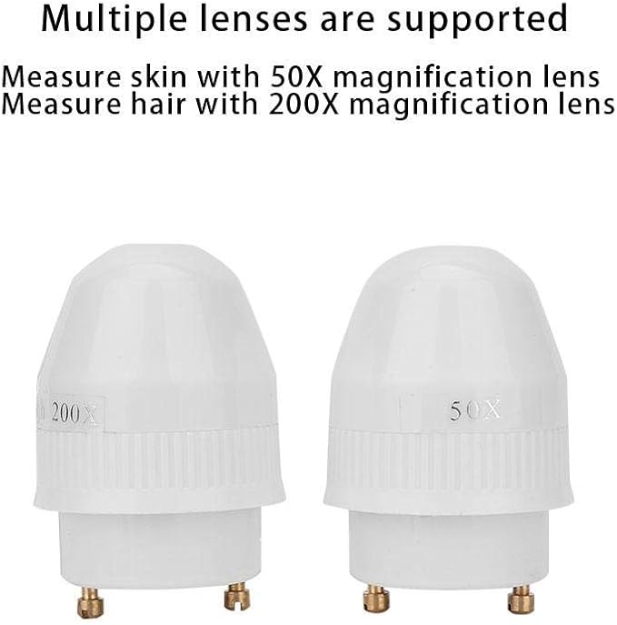 Skin Hair Analyser,5 in 50X/200xLens LCD Digital Microscope Rechargeable Portable Scalp Detector Scanner Professional Scalp Hair Follicle Oil Moisture Magnifying Detector Skin Pigment Tester,US