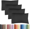 King Pillow Cases - 4 Pack - Super Soft Pillowcase Covers - Envelope Enclosure - Hotel Quality Pillow Protectors - Wrinkle Free, Fade, Shrink & Stain Resistant - Machine Washable - 20" x 40" (Black)