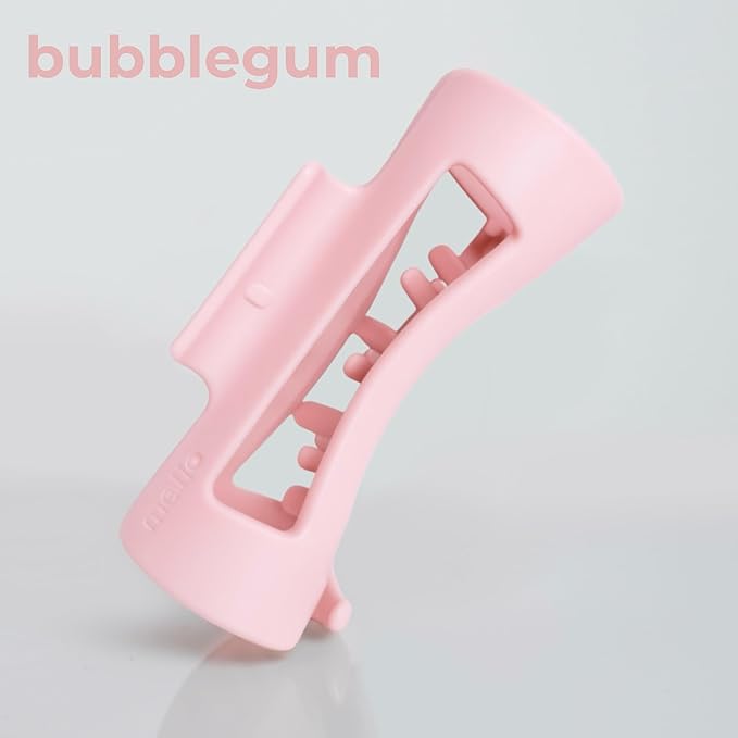 The Original Mello Hair Claw Clip Squishy Claw Clip Made in Korea Patent Pending 30021976 (Pink, Red, Blue, Black, Brown, White, 6 Pack Medium)