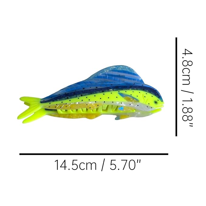 Novelty Aquatic Animals Hair Clips,Mahi-Mahi Fish Hair Clip,Cellulose Acetate Hair Clips,Big Claw Clips for Women