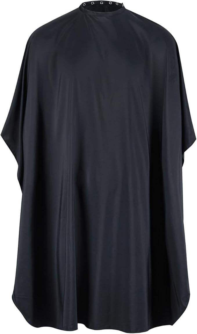 Professional Salon Hair Cutting Cape, Barber Cape for Men/Women, Adjustable Snap Button with Waterproof Hairdressing Salon Cape for Haircut, Coloring, Makeup, Styling(52" x 47"), Black