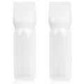 Root Comb Applicator Bottle 6 Ounce, 2 Pack Hair Oil Applicator Hair Dye Bottle Tools with Dispenser Root Comb Brush for Scalp Oil Hair Oiling Applicator - white