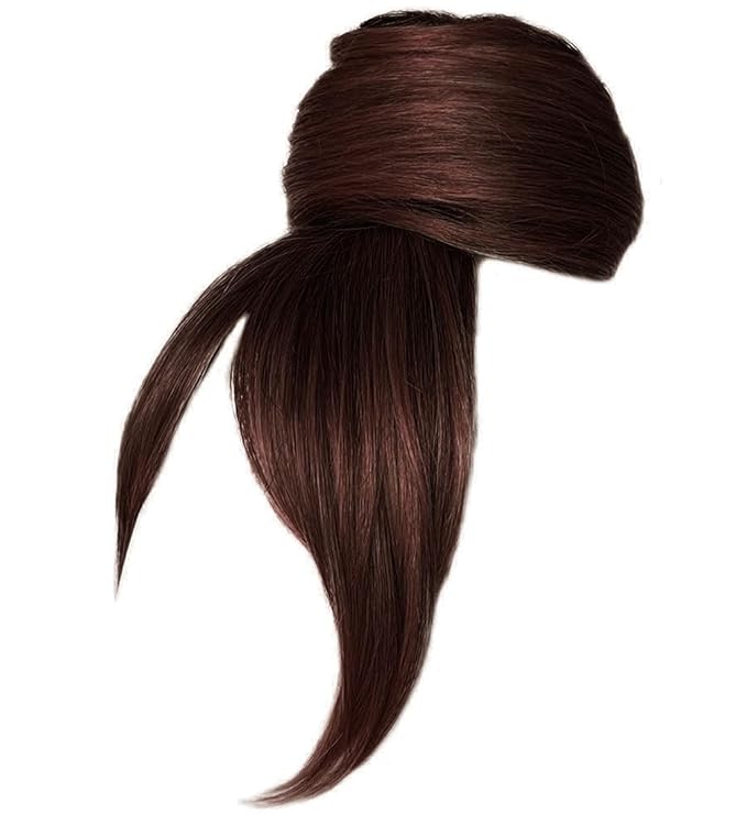 Hairuwear Hairdo Trendy Fringe and Bun Hairpiece With Fashionable Bangs and Side Piece, R435S Glazed Black Cherry