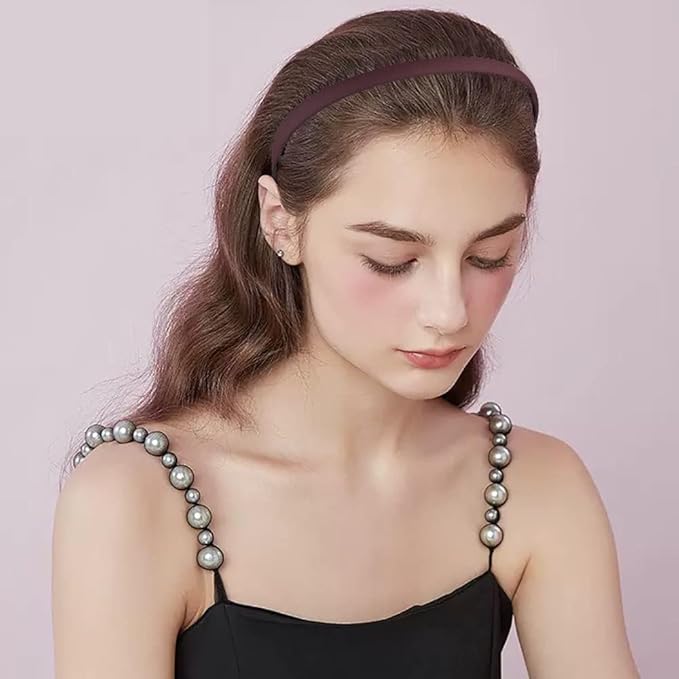 LAPOHI 8 PCS Non Slip Fashion Effortless Plastic Headbands with Teeth Comb Skinny Hair Bands for Women Men Teen Girls,Short Teeth Morandi