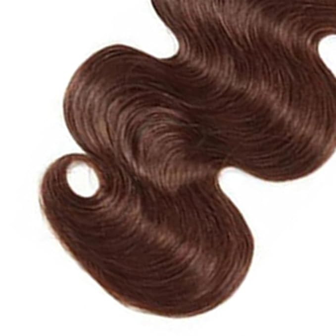 30 Inch Brown Bundles Human Hair Color 4 Body Wave Bundles Niegmeag Brazilian Virgin Soft and Silky Remy Hair Extensions Dark Brown Body Wave Bundle 100g