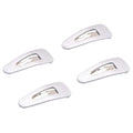 Parcelona French Mini Set of 4 Small Celluloid Acetate Snap Hair Clips No Slip Fashion Durable Styling Women Hair Accessories Girls Snap Hair Barrette, Made in France (Silver)
