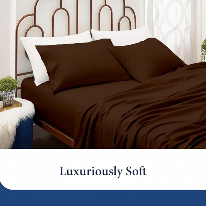SKY BEDDINGS King Pillowcase Set of 2 - Soft Brushed Microfiber Pillow Cases with Envelope Clouser - Wrinkle-Free, Fade-Resistant Pillow Covers - 20 x 40 Inches, Chocolate