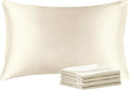BEDELITE Satin Pillowcase with Zipper 4 Pack, Beige Pillow Cases Queen Size, Super Soft and Cooling Similar to Silk Pillow Cases, Gift for Women Men(20x30 Inches)