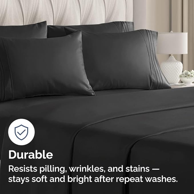 Standard Pillow Cases Set of 8 - Ultra Soft Hotel Quality Pillowcase Covers - Comfy, Cozy & Wrinkle Free - Shrink, Stain and Fade Resistant - Machine Washable Pillow Protectors - 8 Piece Set - Black