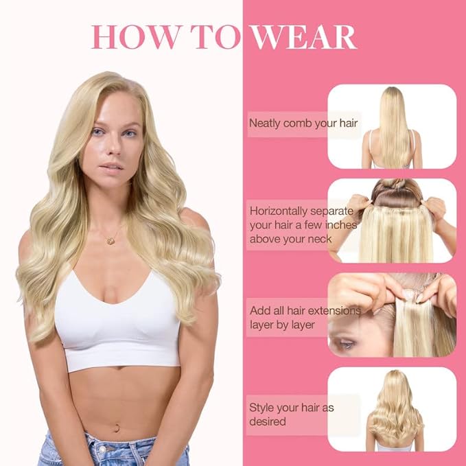 GOO GOO Clip in Hair Extensions Real Human Hair, Remy Human Hair Extensions Clip ins for Women, Natural Human Hair, 20inch 150g 9Pcs, 8A/22 Medium Brown Highlighted Golden Blonde