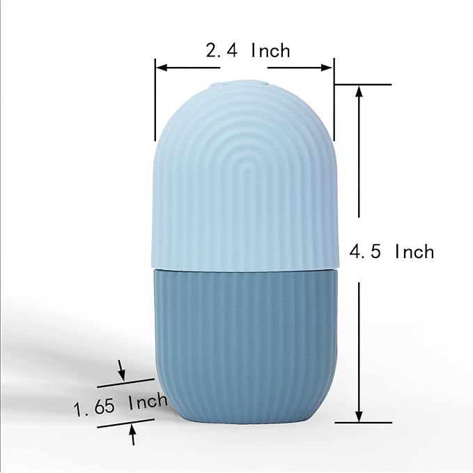 XHJRI Ice Face Roller Massager,Ice Cube Roller for Face, Eyes and Neck Naturally Conditioning and Skin Care,De-Puff Eye Bags,Reduce Migraine Pain,Reusable Massage Silicone Ice Mold (Blue)