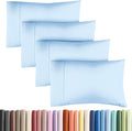King Pillow Cases - 4 Pack - Super Soft Pillowcase Covers - Envelope Enclosure - Hotel Quality Pillow Protectors - Wrinkle Free, Shrink & Stain Resistant - Machine Washable - 20" x 40" (Light Blue)