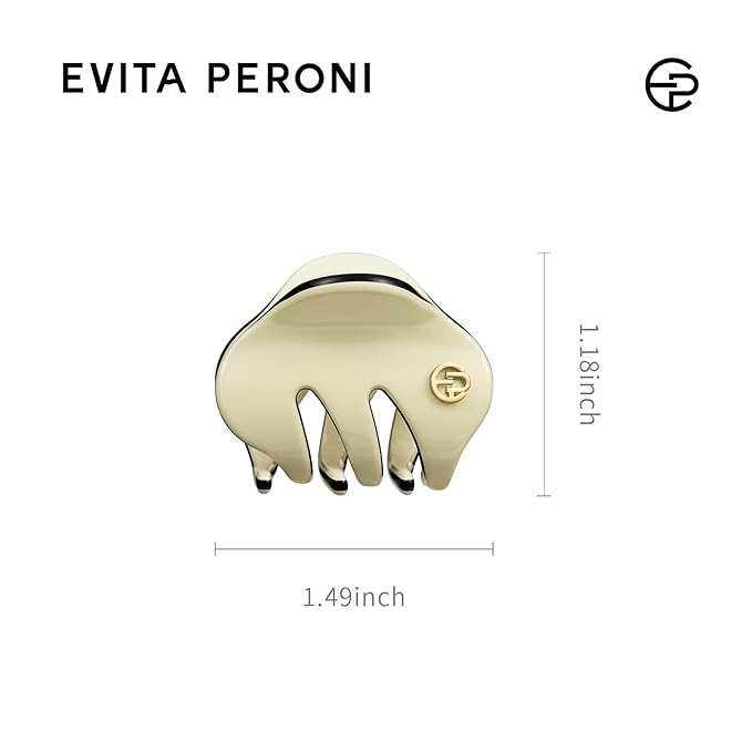 EVITA PERONI Small Hair Clips, Mini Hair Clip for Hair, Little Tiny Claw Clips for Women Girls Half Updo, Straw Yellow