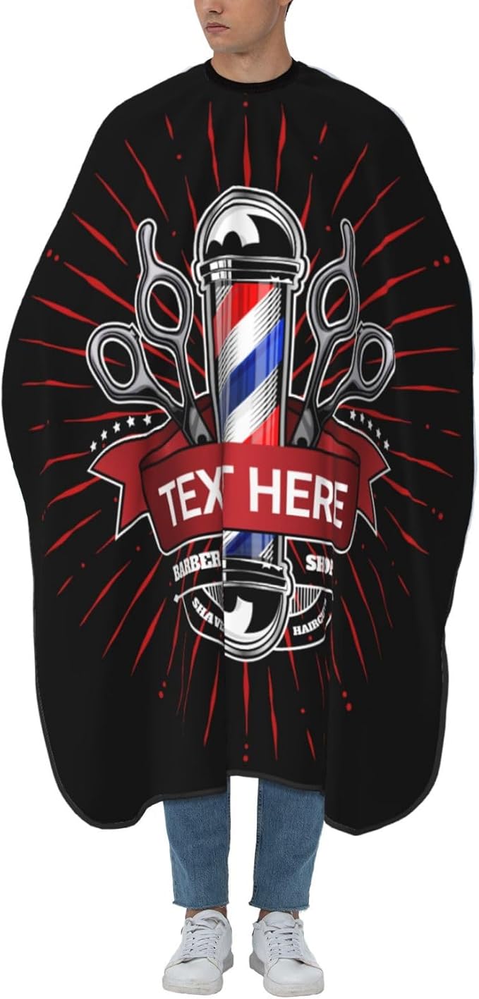 Custom Barber Cape for Men Personalized Professional Hair Cutting Cape with Text for Home Salon Barbershop