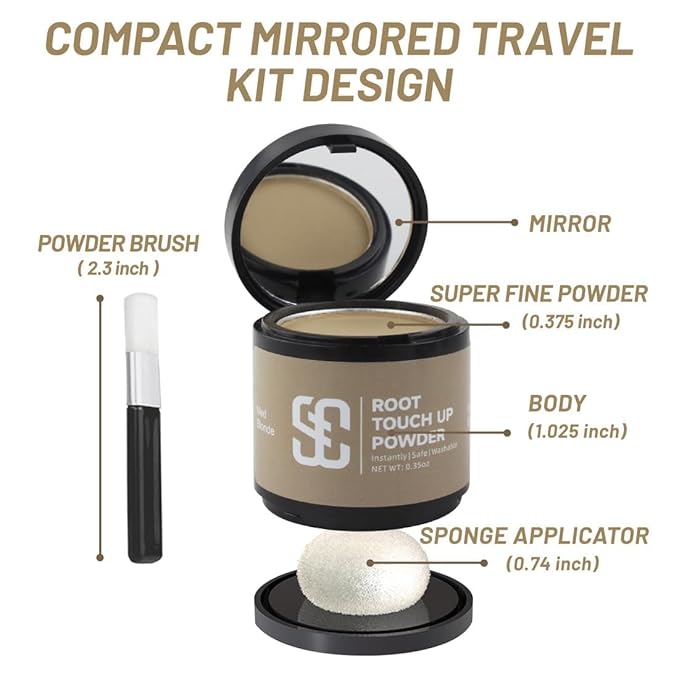 SOVONCARE Instantly Hairline Powder, Hairline Shadow Gray Hair Coverage Touch Up Hair Powder for Thinning Hair for Women Hair Root Touch Up Powder Hair Root Cover Up Conceals Hair Loss Black