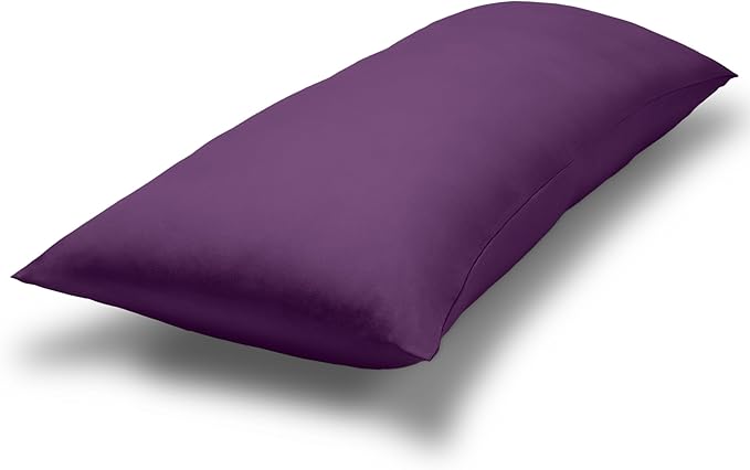 Bare Home Microfiber Body Pillow Cover - Ultra Soft - Cooling Pillowcase - Double Brushed - Pillowcase with Zipper Closure - Easy Care (20''x54'' Body Pillow Cover, Plum)
