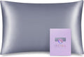 OLESILK 100% Mulberry Silk Toddler Pillowcase for Hair and Skin, Both Sides 19 Momme Pure Natural Silk Travel Pillow Cases with Hidden Zipper, 13"x 18", Iron Grey