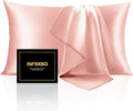 INFIIXSO Mulberry Silk Pillowcase for Hair and Skin, Silk Pillow Cases Queen Size Set of 2 with Hidden Zipper 20"x30", Ultra Smooth and Soft Cooling Pillow Cases for Hot Sleepers(Rose Pink, 2 Pack)
