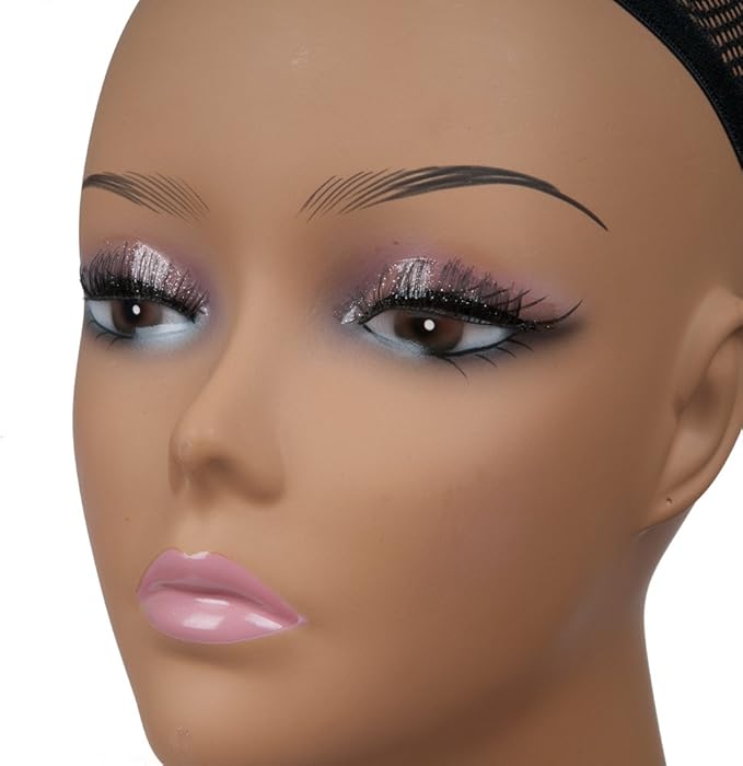 4 Pcs Lifelike Female Plastic Mannequin Head Wig Stand Realistic Wig Display Head Props