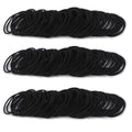 Unaone Hair Elastics Ties, 300 PCS Stretchable Rubber Hair Band No Crease Hair Band 2mm for Thin Hair, Suitable for Women, Men, Girls and Boys,Black