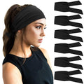 DRESHOW 6 PCS Adjustable Headbands for Women Knotted Headbands Elastic Non-Slip Fashion Hair Bands for Workout Sports Running Yoga