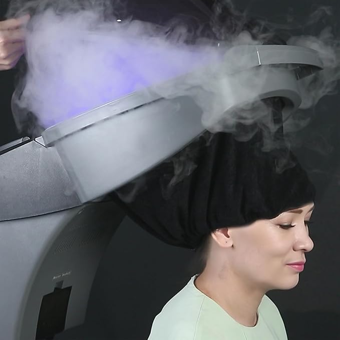 Standing Hair Steamer for deep Conditioning，7 Color Pattern Hooded ，3 Modes，deep Scalp Care, Adjustable Height, Computer-Controlled Panel，Suitable for Hair Salons and Home use