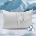 Elegear Cooling Pillow Cases for Hot Sleepers, Clean Fabric Silver Infused Cooling Pillowcase Q-Max>0.5, Soft Zipper Pillow Cases Protector, Pillow Cases Cover Set of 2 Gray (Queen, 20'' x 30'')