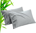 Pillow Cases Queen Size 2 Pack, Bamboo Rayon Cooling Pillowcases with Envelope Closure, Cool Breathable Pillow Case for Hot Sleepers & Night Sweats, 20x30 inch, Sliver Grey