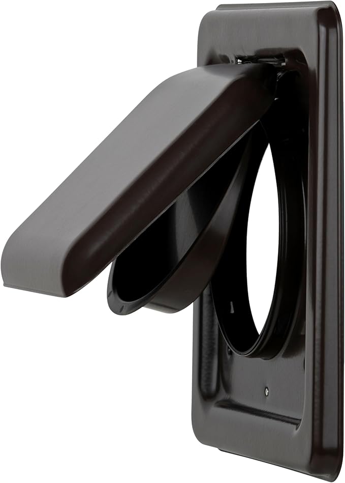 NO-PEST VENT MetalGuard, Dual Door Dryer Vent Cover Outdoor 4 Inch, Powder-Coated Heavy Duty Steel, Pest Proof, Rust Resistant, Safe & Efficient Vent Cap (Brown, STEEL 4" W/O Duct Tube)