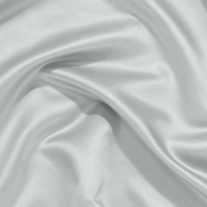 uxcell 2 Pack Silk Satin Pillowcase for Hair and Skin, Cool, Silky, Soft Breathable Pillow Cases Travel Size 14x20 Inch Sateen Pillowcase Light Gray with Envelope Closure