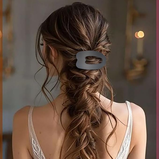 4 PCS Flat Claw Clips, Large Lay Flat Hair Clips for Women Girls, Strong Hold Non-slip Hair Claws for Thick Thin Hair