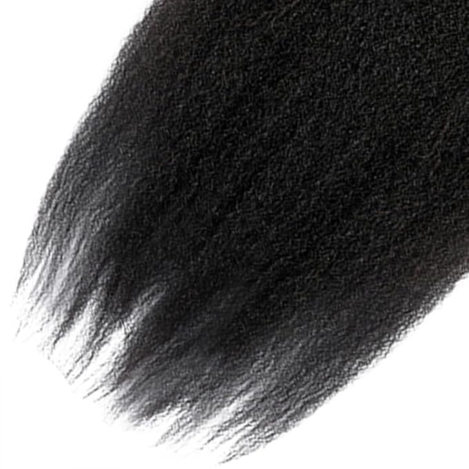 Kinky Straight Bundles Human Hair Color 1B Yaki Straight Bundle Niegmeag Peruvian Virgin Remy Hair 3 Bundles 14 16 18 Inch Double Weft Natural Black Yaki Bundle Hair Weave 150g