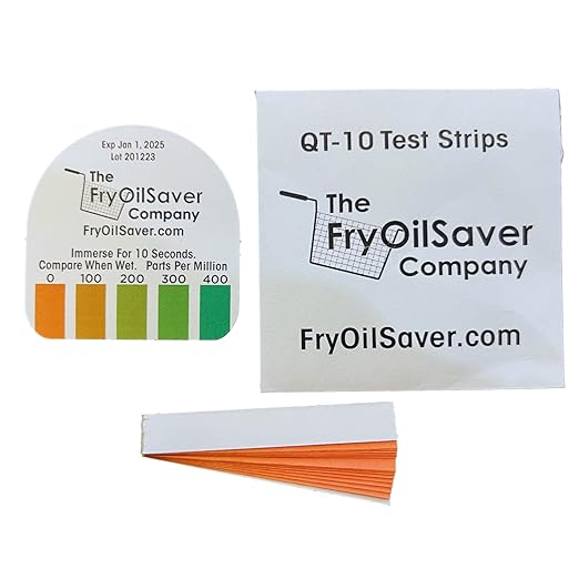Steramine Quat Test Strips for Food Service by FryOilSaver Co., 10 x 15 Litmus Paper, 150x QT-10 Test Strips Measures 0-400 PPM, Color Chart for Testing Steramine Quaternary Tablet Sanitizing Solution