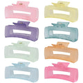 4.1 Inch Large Acrylic Banana Jaw Hair Clips - 8 Pcs Nonslip Rectangle Clips for Thick Hair, Hair Accessories for Women and Girls (Matte Color)