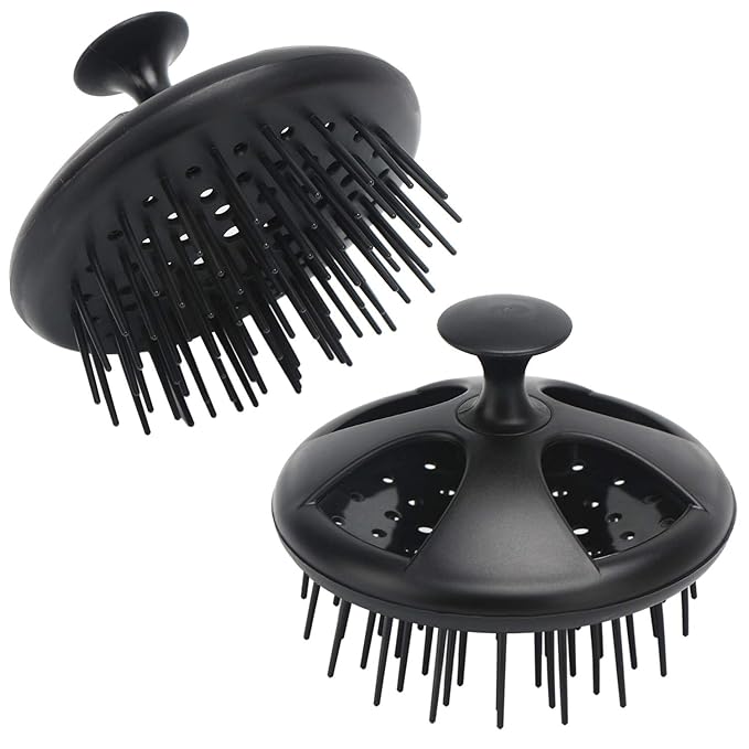 Segbeauty Dandruff Brushes, 2pcs 0.8 inches Long Hard Bristle Scalp Massage Brushes for Thick or Thin 2c to 3b Curly Hair, Shower Comb for Deep Cleaning Beard Pet Grooming Hair Care for Women Men