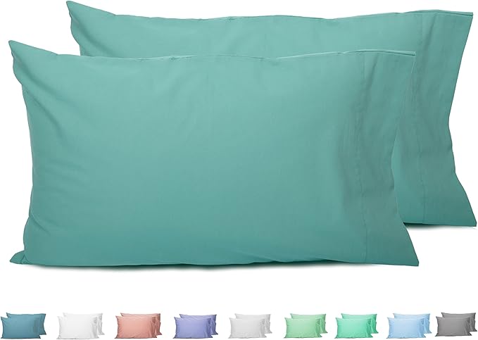 Sunflower King Pillowcases Set of 2, 100% Cotton King Pillow Cases 2, 20×40 inches Lagoon, Soft and Breathable
