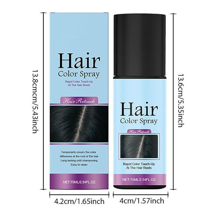 Temporary Root Touch Up Spray,Temporary Root Touch Up Hair Color Spray,Instant Covers Grey Hair (Black)