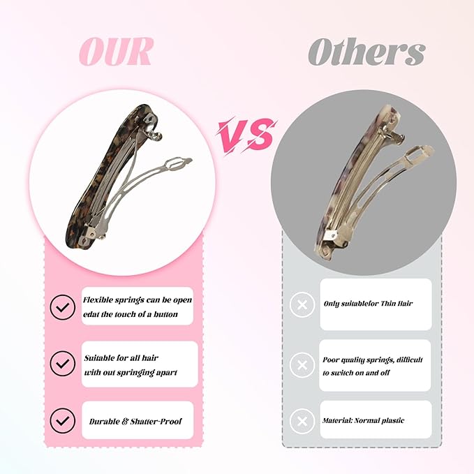 Hair Clips for Women,3.5 Inch Acetate Medium Hair Claw Clips for Women Thin Thick Curly Hair,Strong Hold No Slip Grip,French Classic Multicolor （Dark Brown Tortoiseshell Bow）