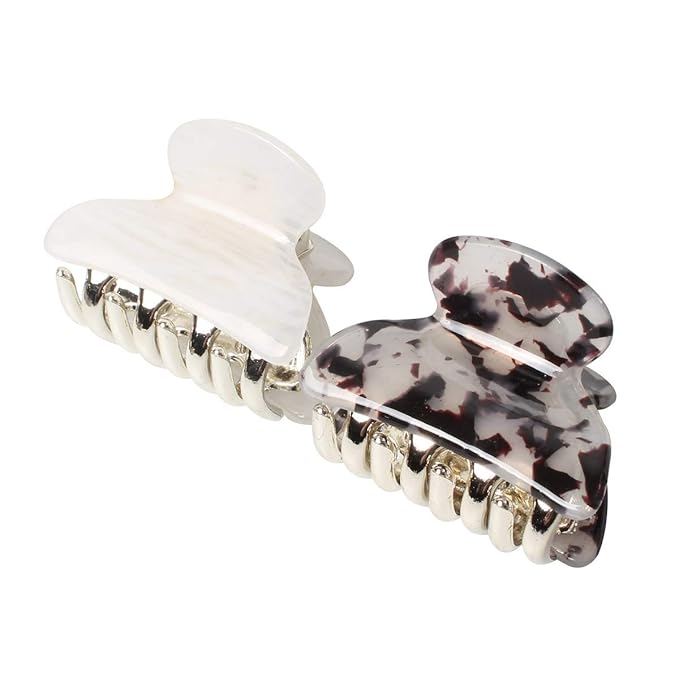 1.57 inch Small Acrylic Hair Claw Clips for Girls and Women Marbling Hair Clips,Plastic No-Slip Grip Jaw Hair Clip Hair Jaw Clamp,Pack of 12