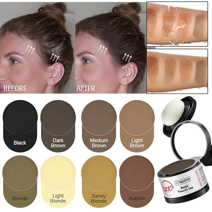 Got? Roots - Root Touch Up Hair Color, Brow, Beard, Hairline & Bald Spot Concealing Powder - Gray Root Coverage for Women & Men - 0.14 OZ Tub (Sandy Blonde, Pack of 1)