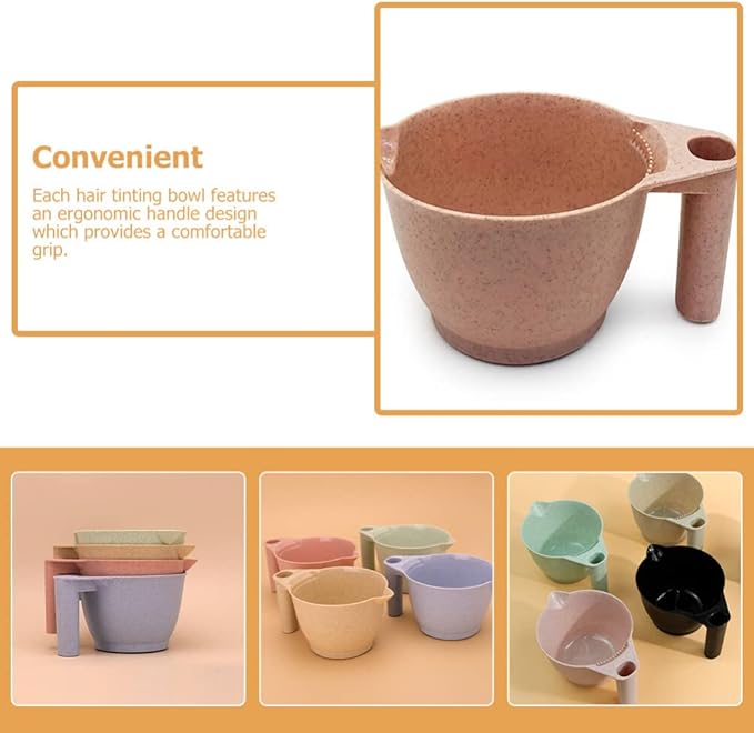 Luxshiny 2pcs Portable Hair Dye Mixing Bowl Tint Bowls for Hair Salon Material and Application