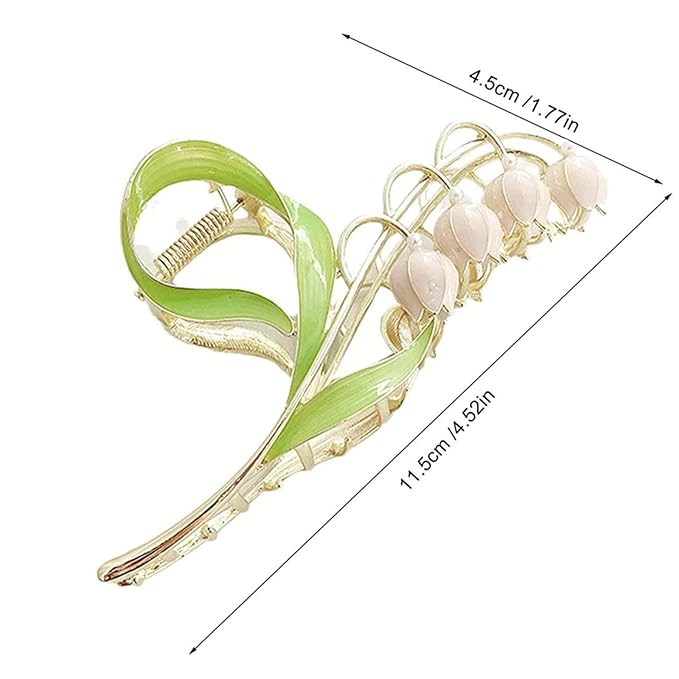 Lily of The Valley Flower Hair Clips, Non-slip Large Metal Hair Clip, Elegant Orchid Hair Clip, Flower Fashion Hair Accessories for Numerous Categories of Hair (pink)