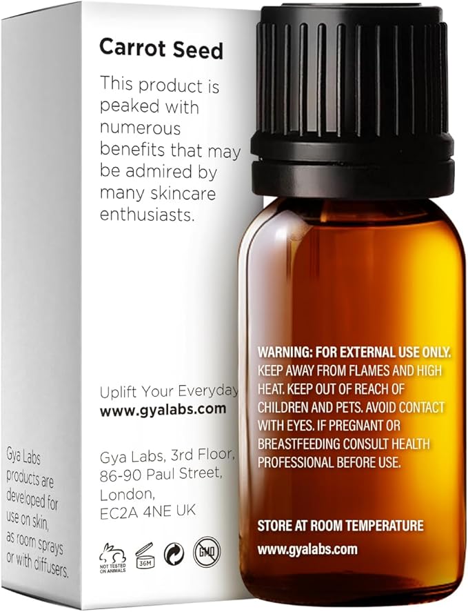 Gya Labs Carrot Seed Essential Oil - 0.34 Fl Oz - for Hair, Skin, Diffuser, Aromatherapy & DIY Candle Making Scent