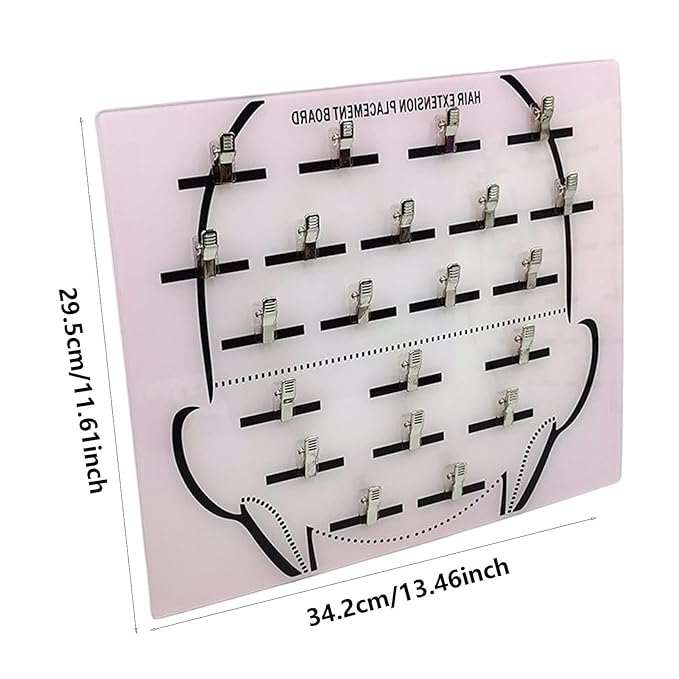 Acrylic Hair Extension Holder Board – Sturdy Styling Sectioning Plate with Clips for Hairpieces, Wigs, Wefts – Professional Salon Display & Storage Tool for Hair Extensions – Ideal for Home or Barber